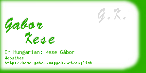gabor kese business card